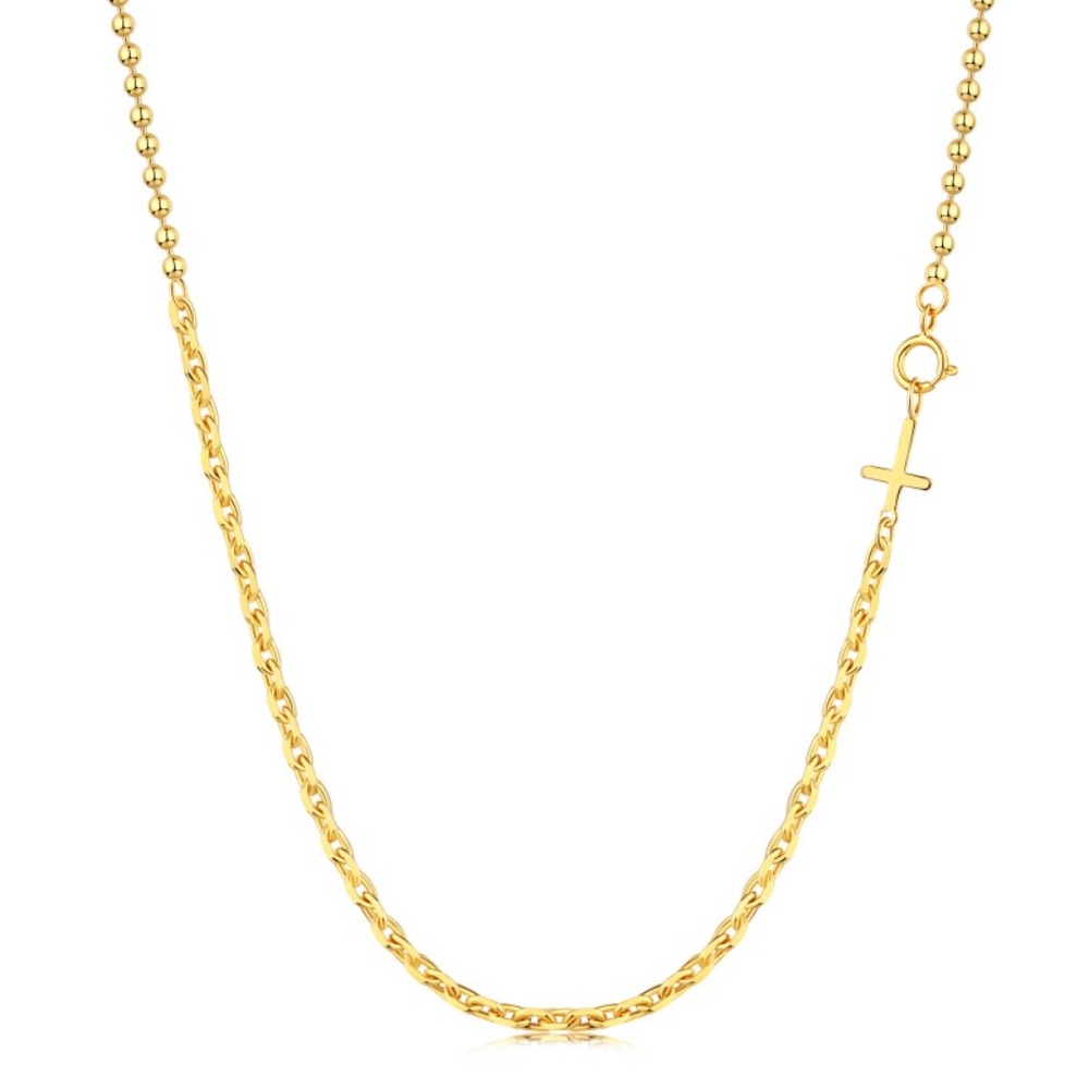18K Gold Plated Tiny Cross Dainty Necklace